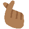 Hand with Index Finger and Thumb Crossed- Medium-Dark Skin Tone emoji on Twitter